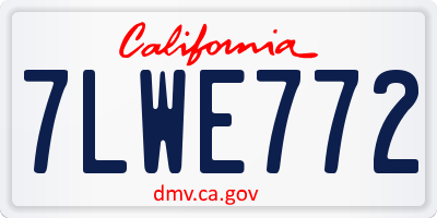 CA license plate 7LWE772