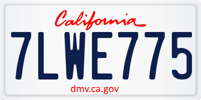 CA license plate 7LWE775
