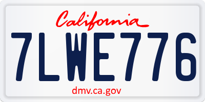 CA license plate 7LWE776