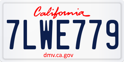 CA license plate 7LWE779