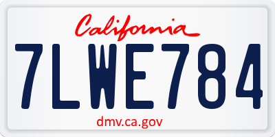 CA license plate 7LWE784