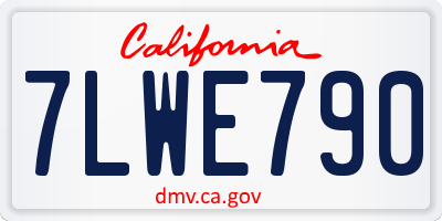 CA license plate 7LWE790