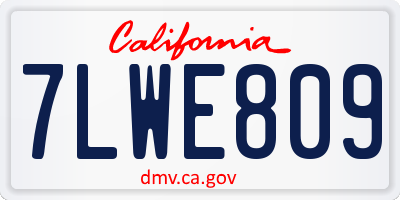 CA license plate 7LWE809