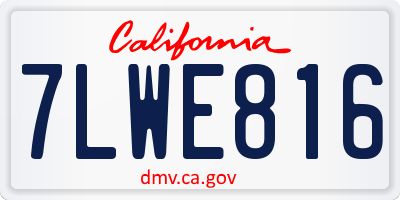 CA license plate 7LWE816