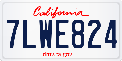 CA license plate 7LWE824