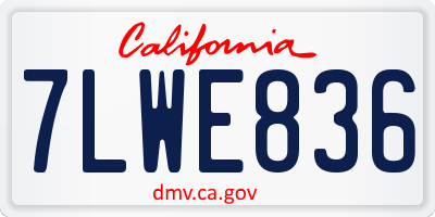 CA license plate 7LWE836