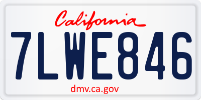 CA license plate 7LWE846