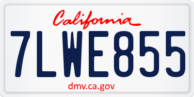 CA license plate 7LWE855