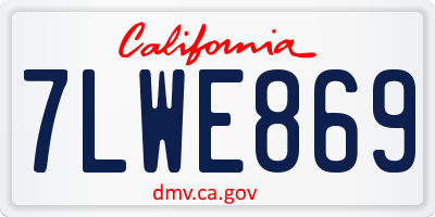 CA license plate 7LWE869