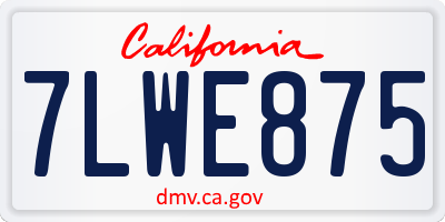 CA license plate 7LWE875