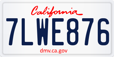 CA license plate 7LWE876