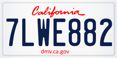 CA license plate 7LWE882