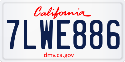 CA license plate 7LWE886