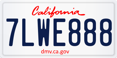 CA license plate 7LWE888