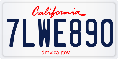 CA license plate 7LWE890