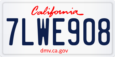 CA license plate 7LWE908