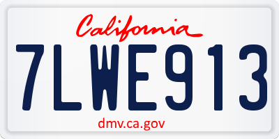 CA license plate 7LWE913