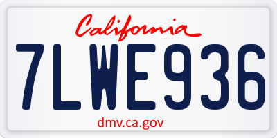 CA license plate 7LWE936