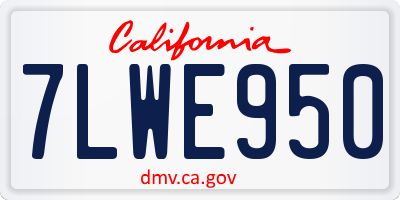 CA license plate 7LWE950
