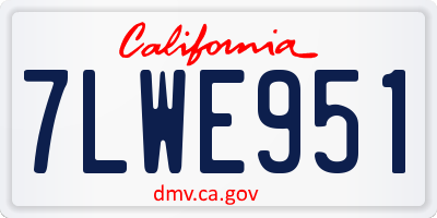 CA license plate 7LWE951