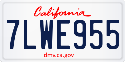 CA license plate 7LWE955