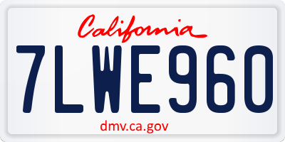 CA license plate 7LWE960