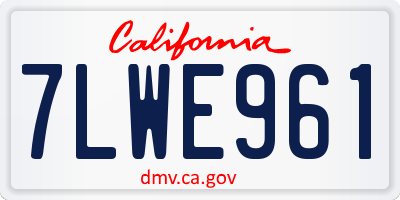 CA license plate 7LWE961