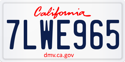 CA license plate 7LWE965
