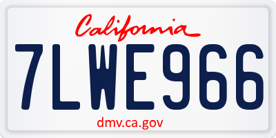 CA license plate 7LWE966