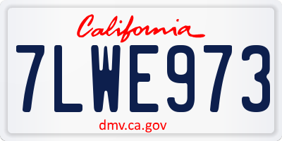 CA license plate 7LWE973