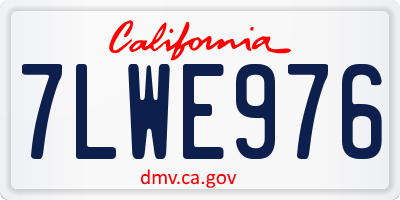 CA license plate 7LWE976
