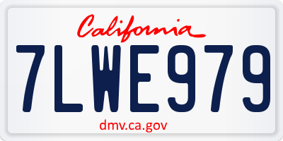 CA license plate 7LWE979