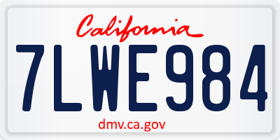 CA license plate 7LWE984