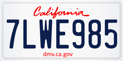 CA license plate 7LWE985