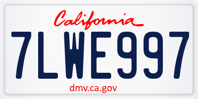 CA license plate 7LWE997