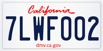 CA license plate 7LWF002