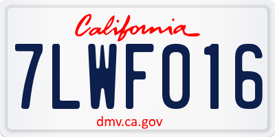 CA license plate 7LWF016