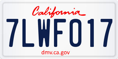 CA license plate 7LWF017