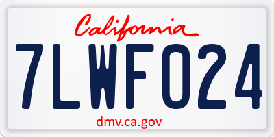 CA license plate 7LWF024