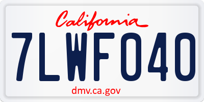 CA license plate 7LWF040