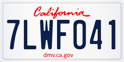 CA license plate 7LWF041