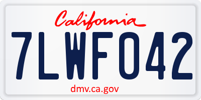 CA license plate 7LWF042