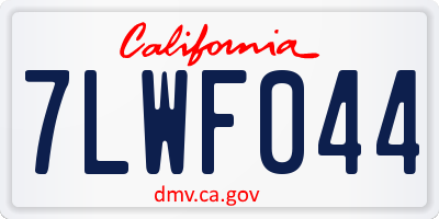 CA license plate 7LWF044