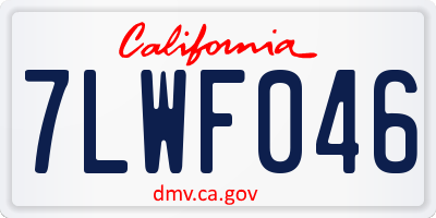 CA license plate 7LWF046