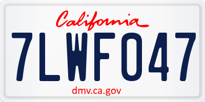 CA license plate 7LWF047