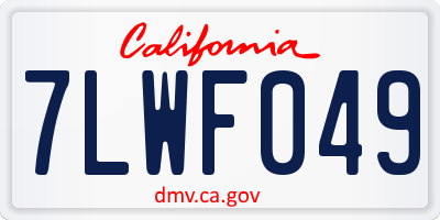CA license plate 7LWF049