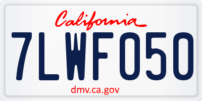 CA license plate 7LWF050