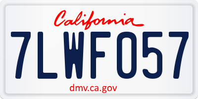 CA license plate 7LWF057
