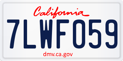 CA license plate 7LWF059