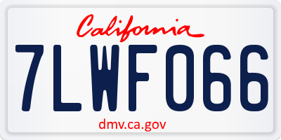CA license plate 7LWF066